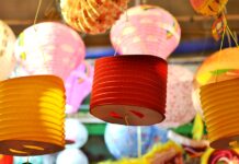 Lồng đèn giấy hình trụ ống Lồng đèn giấy hình trụ ống