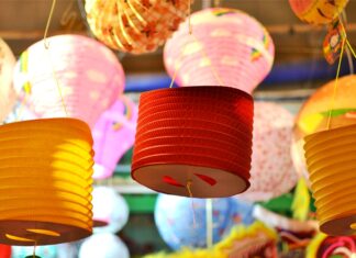 Lồng đèn giấy hình trụ ống Lồng đèn giấy hình trụ ống