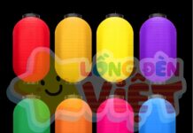 Lồng đèn giấy Bảng màu lồng đèn nhật bản - Kiểu Tròn Dài Hình Trụ